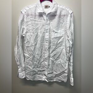 Faherty Laguna 100% Linen Button Up Shirt White Lightweight Coastal Mens M